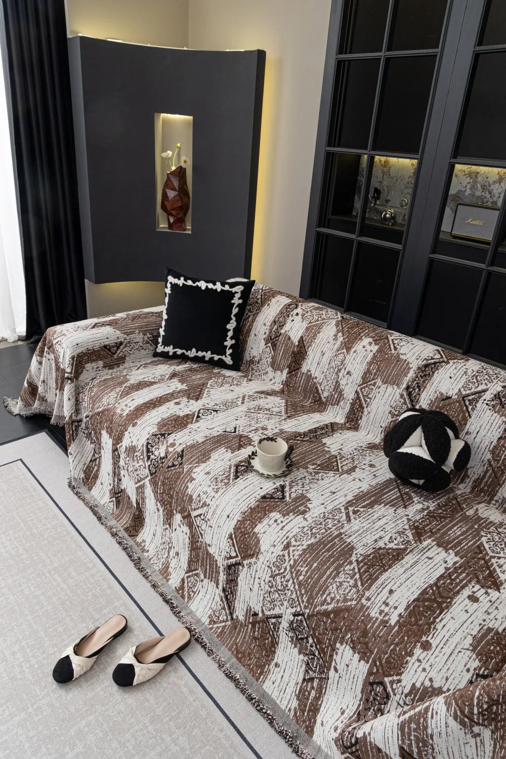 Tie Dying Chenille Sofa Cover Full Coverage Non-Slip Couch Protector 2025 All-Season Universal Couch Camping Blanket Dust Guard